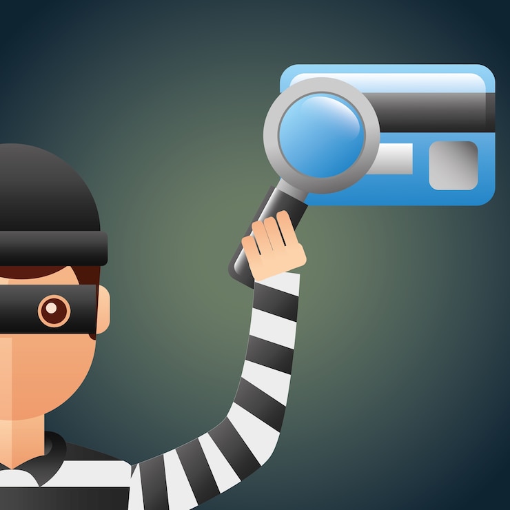 Vector cyber security thief 
