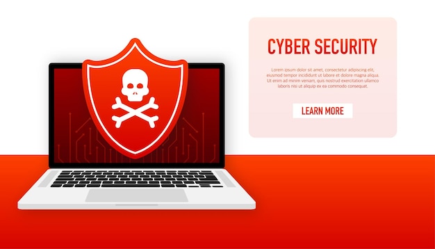 Cyber security vector logo with shield and check mark vector illustration