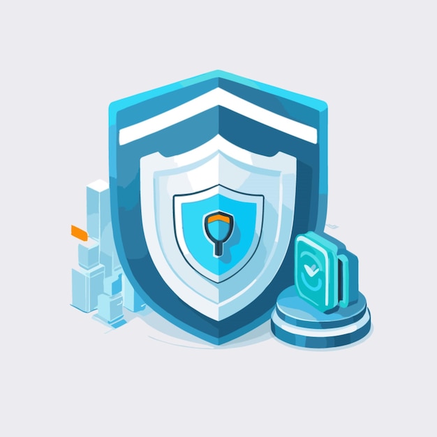 Vector cyber security vector on white background