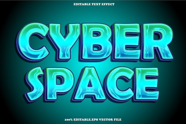 Cyber Space Editable Text Effect 3D Emboss Gradient Style