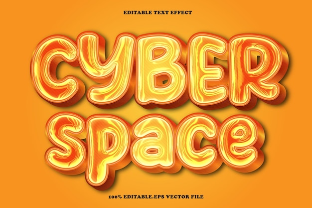 Cyber Space Editable Text Effect 3D Emboss Gradient Style