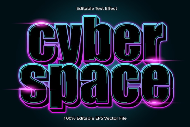 Cyber Space Editable Text Effect Emboss Cartoon Gradient Style