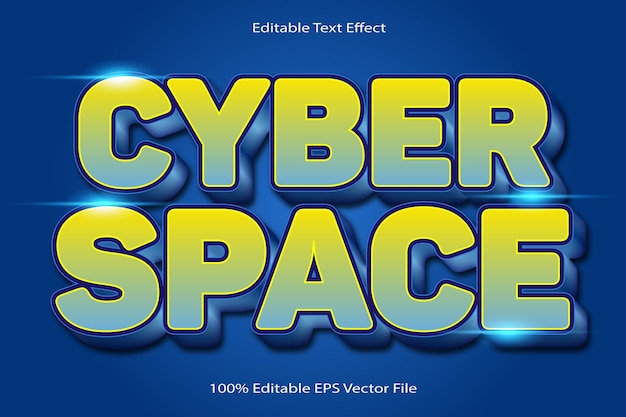 Vettore cyber space editable text effect emboss cartoon gradient style (effetto di testo modificabile in stile cartone animato)