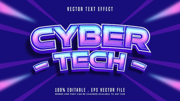 Stile del carattere dell'effetto di testo modificabile cyber tech