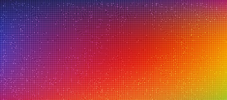 Vector cyber technology on colorful banner ,digital and communication concept