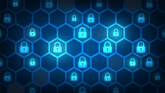 cyber technology security, network protection background