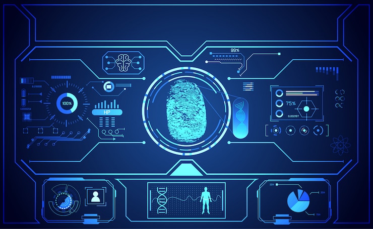 Вектор cyber technology ui интерфейс кибербезопасности