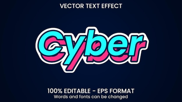 Cyber Technology Vector Text Effect