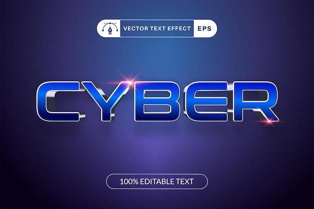 Cyber tekst effect sjabloon ontwerp met 3D stijl