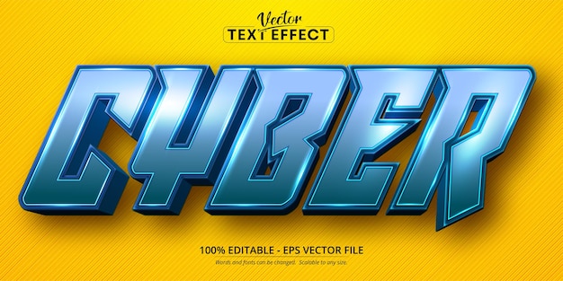 Cyber text, cartoon style editable text effect