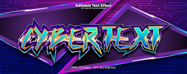 Cyber Text editable text effect in modern trend style