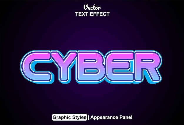 Cyber text effect with graphic style and editable