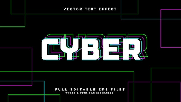 Vector cyber text effect