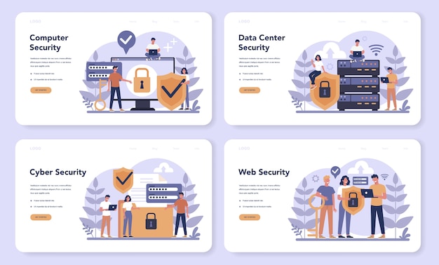 Веб-баннер или целевая страница для кибер- или веб-безопасности