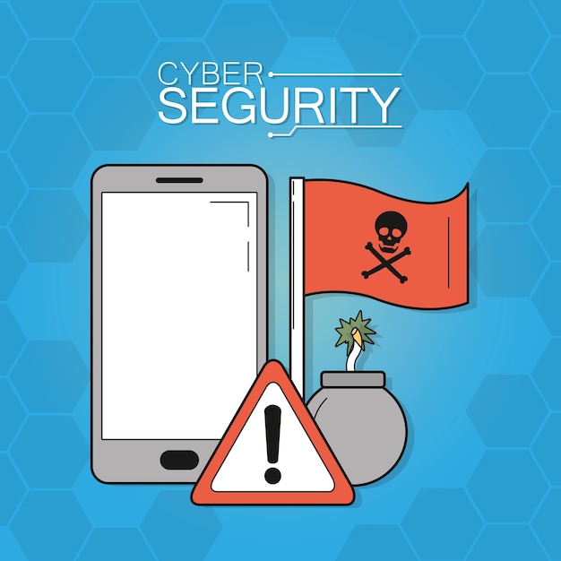 Cyberbeveiligingssmartphone met virus