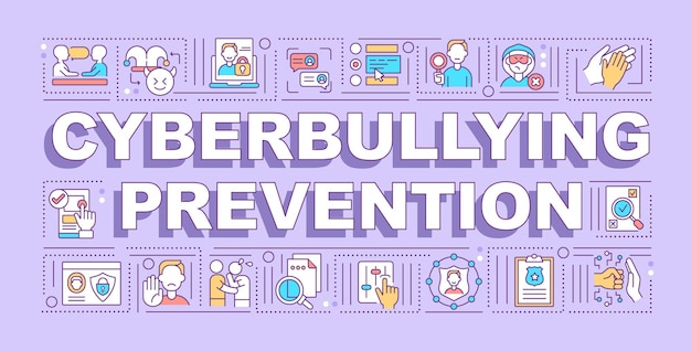 Cyberbullying prevention word concepts banner