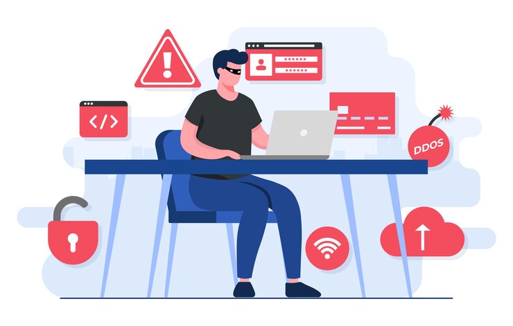 Vector cybercrime flat illustration concept