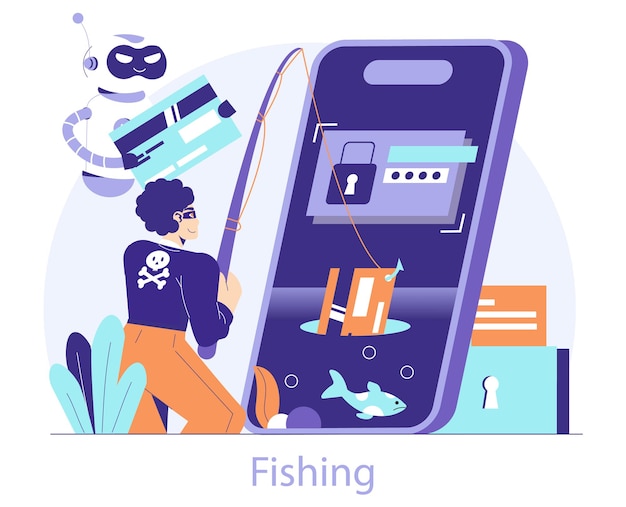 Cybercrime Flat Vector Illustratie
