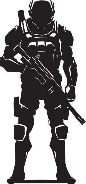 Vector cyberguardian futuristic weapon emblem nanostrike vector soldier logo