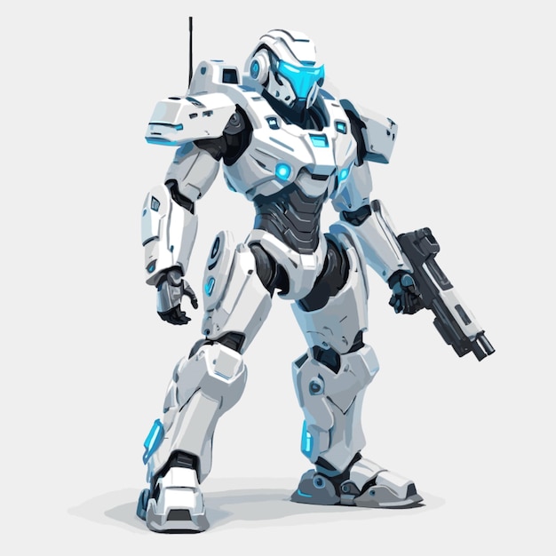 Vector cybernetic soldier vector on white background