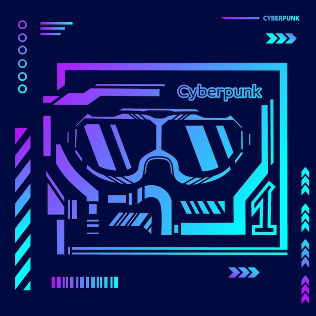 Cyberpunk design with futuristic element background vector illustration.