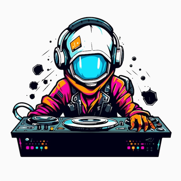 Cyberpunk Dj vector