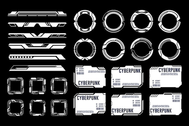 Cyberpunk Futuristic Design Elements HUD Gebruikersinterface Element Pack