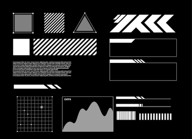 Cyberpunk futuristic element vector