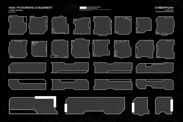 Cyberpunk Futuristic HUD UI-elementen ontwerp