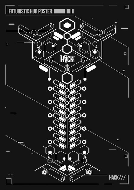 Vector cyberpunk futuristic poster. retro futuristic poster template. electronic music layout.