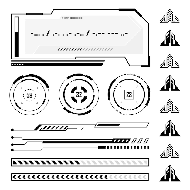 Cyberpunk Futuristische interface Hud-element voor streetwear modeontwerp