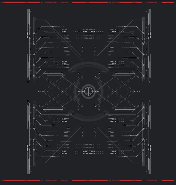 Cyberpunk futuristische poster Tech Abstract postersjabloon met HUD-elementen Moderne flyer voor web- en printhacking cybercultuurprogrammering en virtuele omgevingen