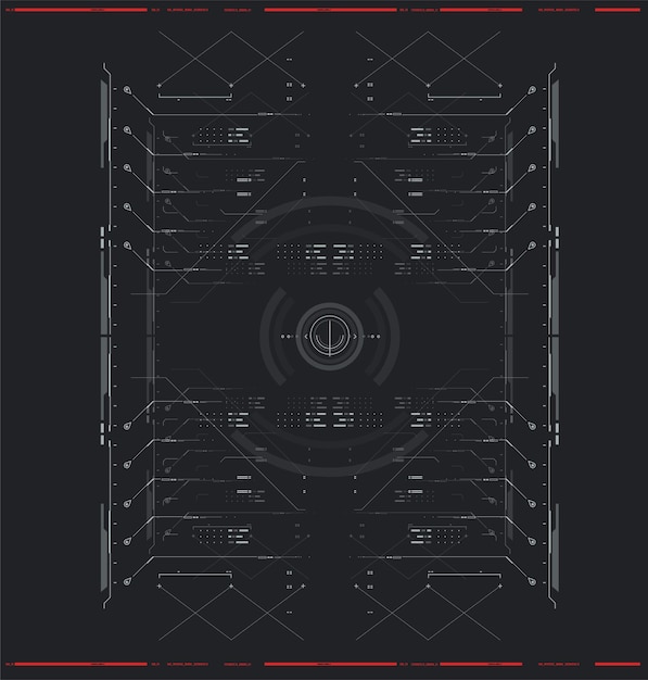 Cyberpunk futuristische poster Tech Abstract postersjabloon met HUD-elementen Moderne flyer voor web- en printhacking cybercultuurprogrammering en virtuele omgevingen