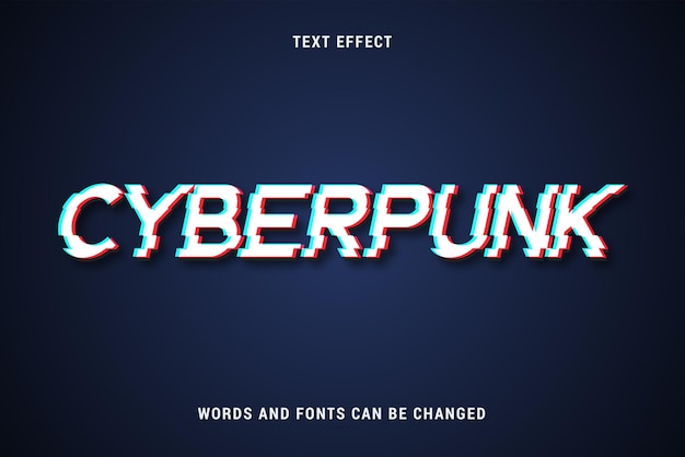 Vector cyberpunk glitch teksteffect bewerkbare eps cc