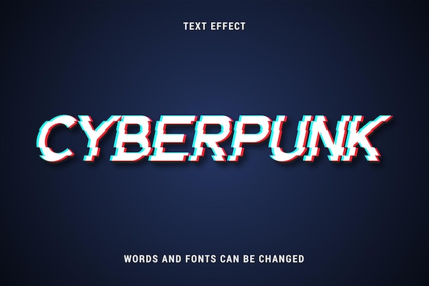 cyberpunk glitch teksteffect bewerkbare eps cc