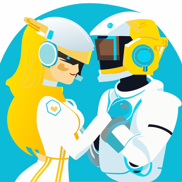 Vector cyberpunk love making vector illustration