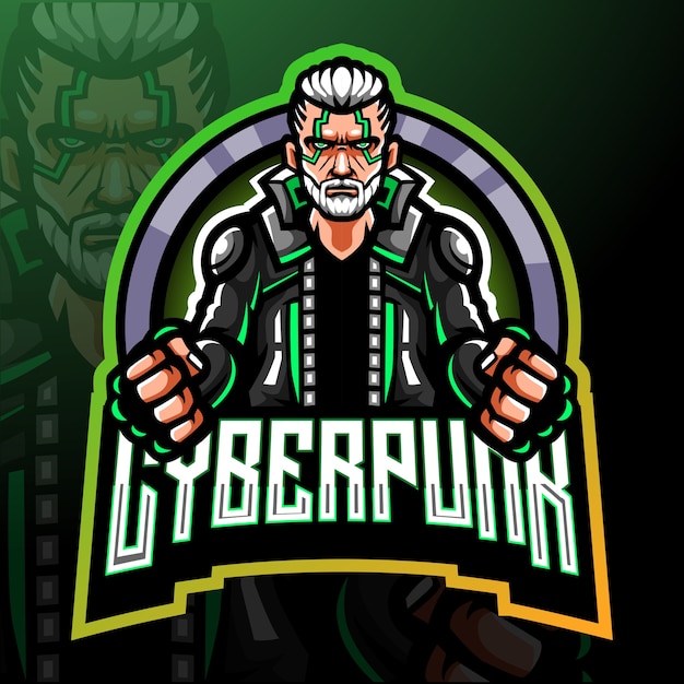 Mascotte cyberpunk. design del logo esport