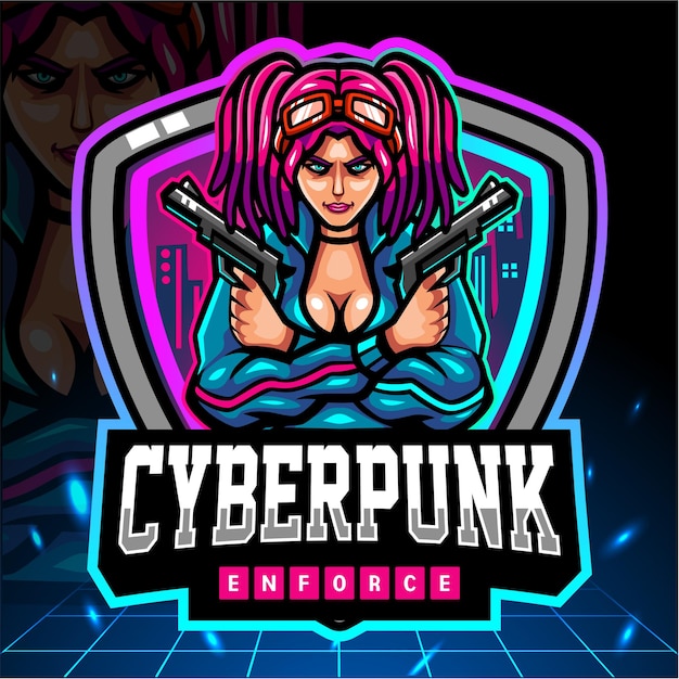 Mascotte cyberpunk. logo esport