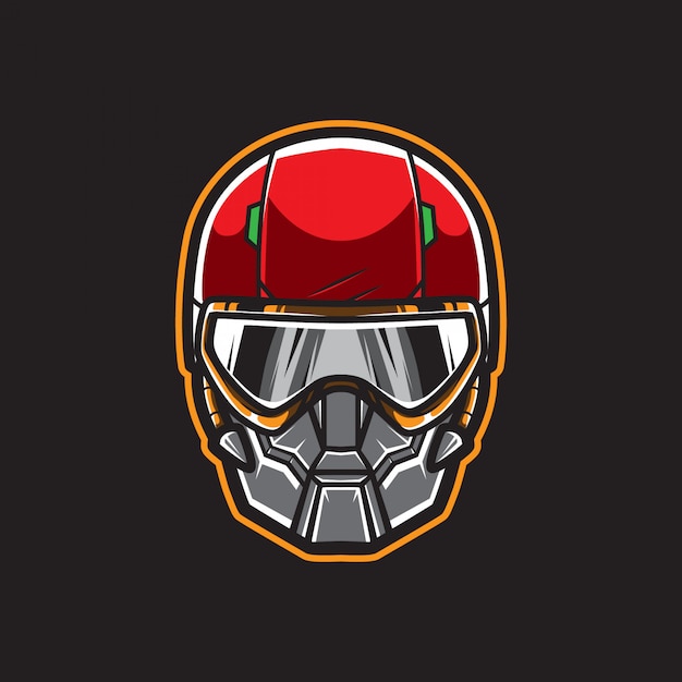 Cyberpunk Robot Head Logo  Template