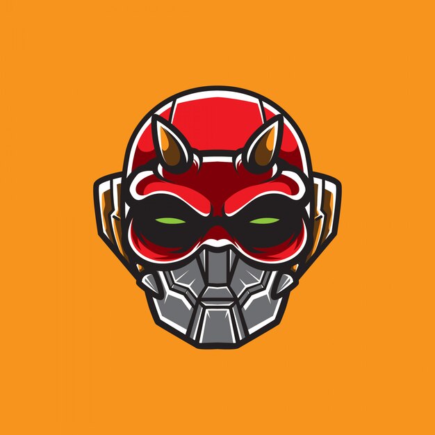 Cyberpunk Robot Head Logo  Template