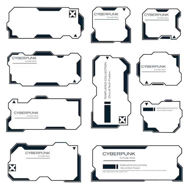 Cyberpunk UI Elements Collection (verzameling van elementen van de gebruikersinterface)