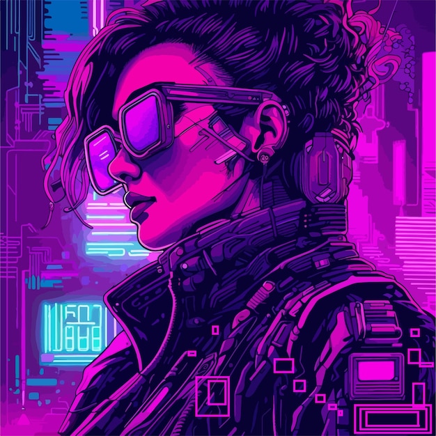 Vector cyberpunk vector illustration design for tshirt