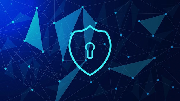 자물쇠와 점선 연결을 통한 데이터 보호를 위한 사이버 보안 정책 개인 정보 보호 배경