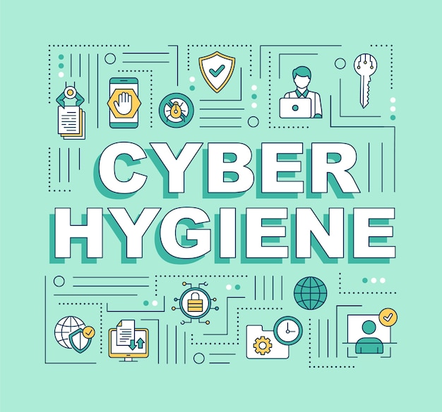 Cybersecurity hygiëne woord concepten banner