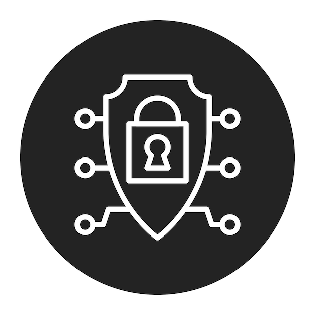 サイバーセキュリティアイコン ベクトル画像 ビジネスパフォーマンスに使用できます