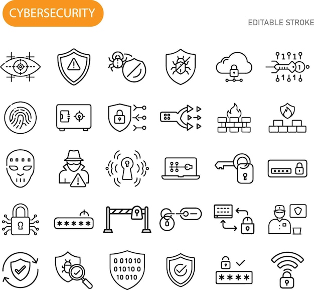 サイバーセキュリティ アイコン データ保護 ネットワークセキュリティとプライバシー