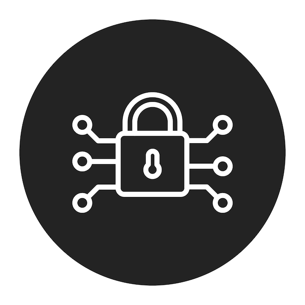 Векторное изображение иконы кибербезопасности может быть использовано для бизнес-рисков
