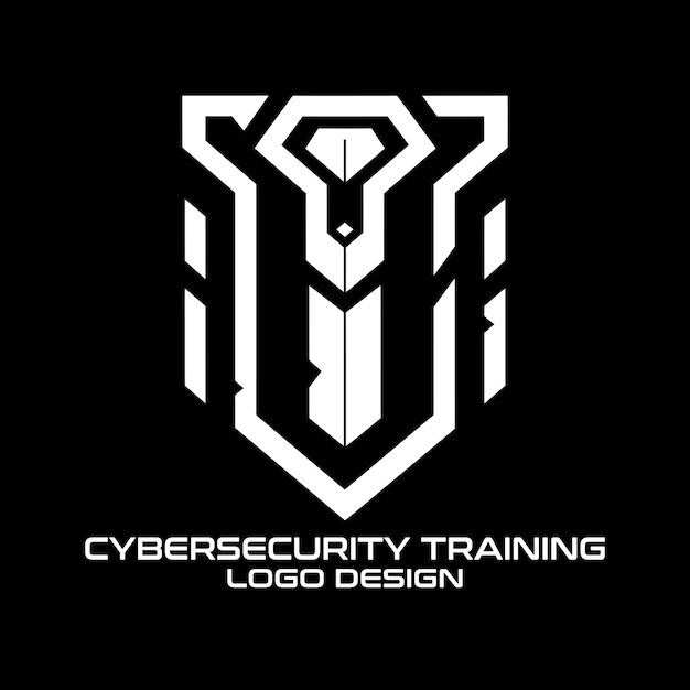 Vector cybersecurity training vector logo design