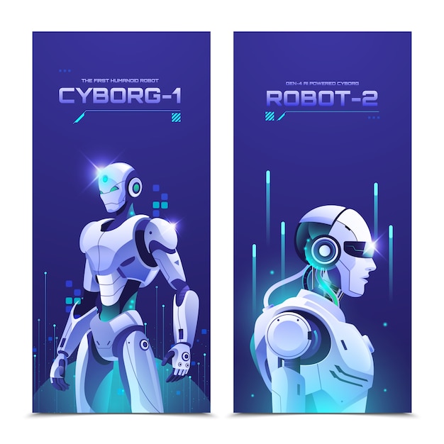 Cyborg banner in gradiënt stijl