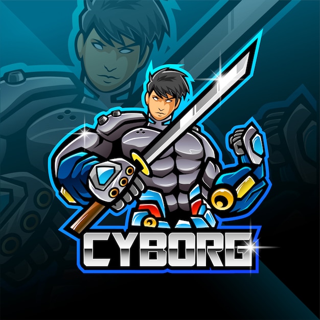 Cyborg esport mascot logo design